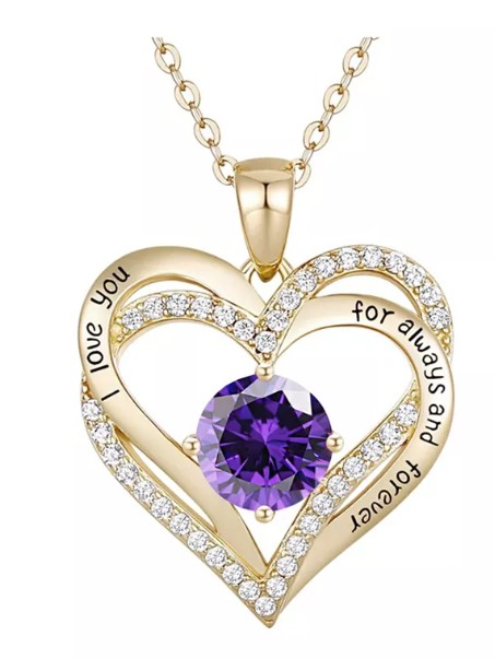Radiant 14K Gold-Plated Birthstone Pendant Necklace