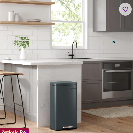 Stainless Steel Step On Fingerprint-resistant Trash Can with Back Handle