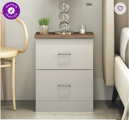 Allyannah 23.6″ 2-Drawer Nightstand