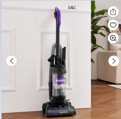 Eureka Airspeed Bagless Lightweight Vacuum Cleaner with Crevice Tool and Dusting Brush