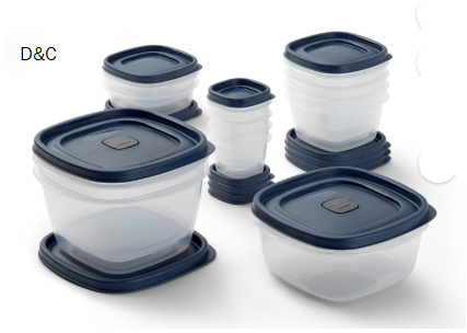 Rubbermaid 26-Piece BPA-Free Plastic Food Storage Set, Blue Vented Lids – Microwave, Dishwasher Safe: Perfect for Meal Prep, Leftovers, and Kitchen Organization