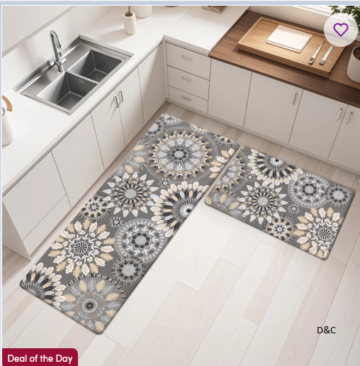 Jalissia Anti-Fatigue Non-Skid Kitchen Mat (Set of 2)