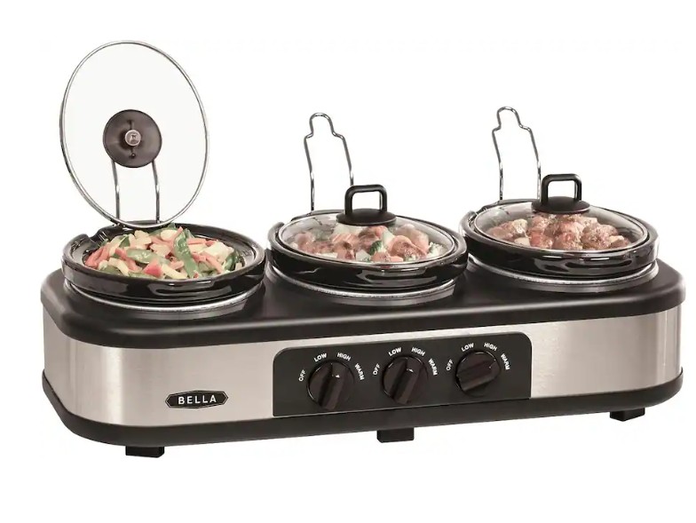 Bella – 3 x 1.5-Quart Triple Slow Cooker – Stainless Steel