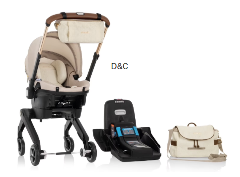 Evenflo Shyft DualRide Infant Car Seat Stroller Combo with Green & Gentle Fabric (Champagne)