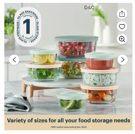 Pyrex Simply Store 28-Piece Glass Storage Set with Lids, Multi-Purpose Kitchen Storage and Organization Solution