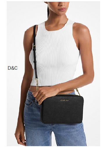 Micheal Kors Jet Set Large Saffiano Leather Crossbody Bag