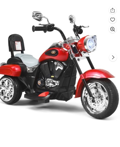 Costway 3 Wheel Kids Ride On Motorcycle 6V Battery Powered Electric Toy Red