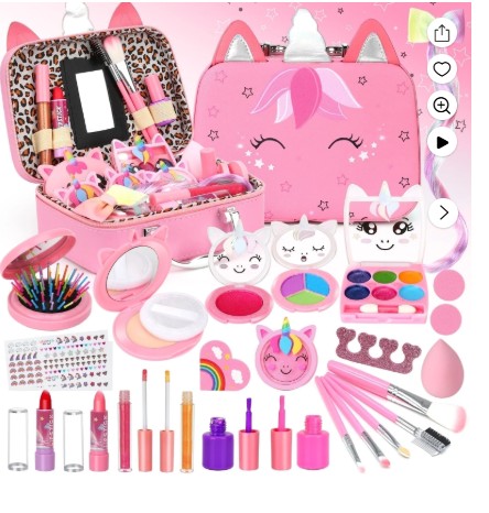 Satifur Vanity Set with Light & Mirror, Makeup Table with Outlet, Drawers & Stool for Women