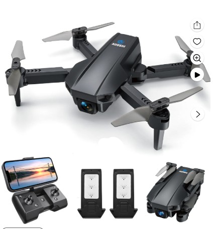 AUOSHI V1 Mini FPV Drone with 1080P HD Camera, Dual Lens & VR Mode, Optical Flow, 2 Batteries, Gesture/Voice/Gravity Control, 360°Flip, Orbit & Follow – Fun Gift for Kids, Teens,Adults & Beginners