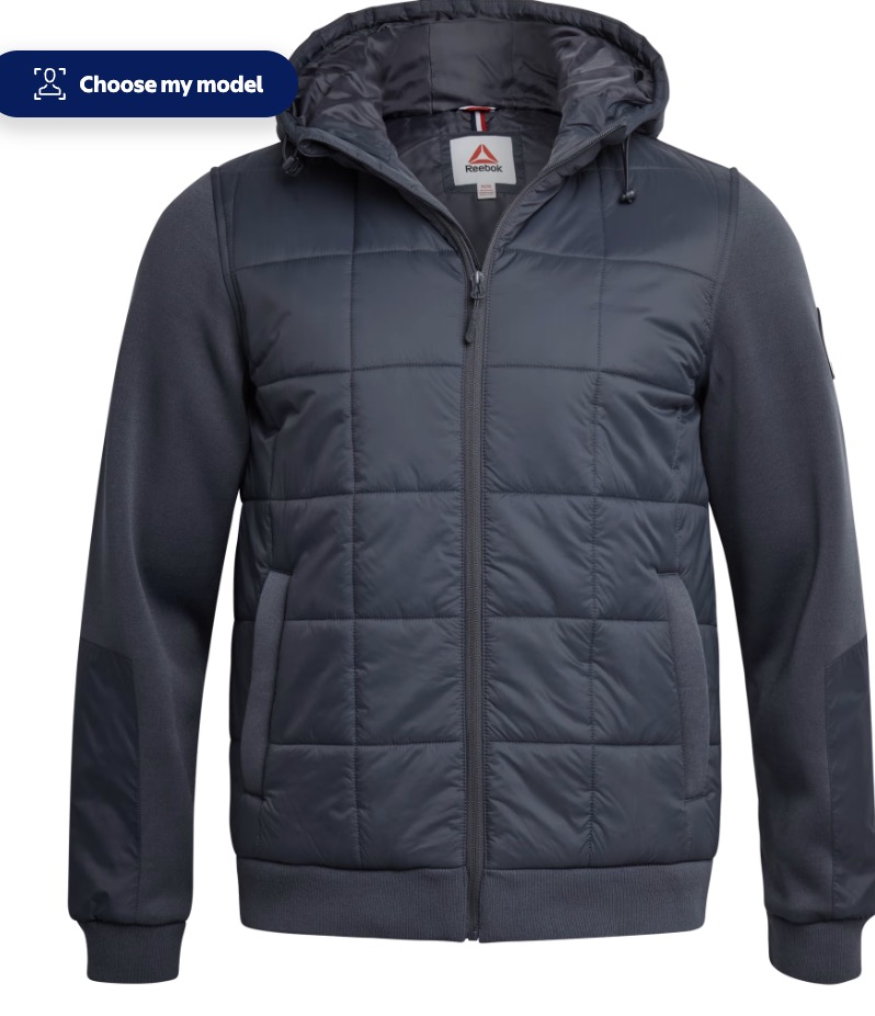 Reebok Men’s Quilted Mixed Media Jacket