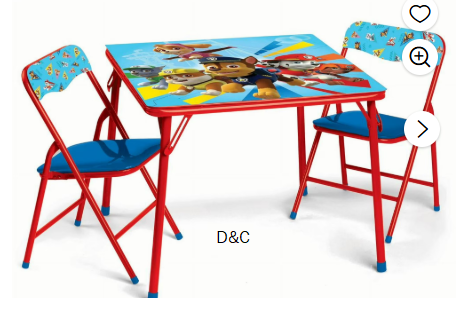 Paw Patrol Kids Activity Table and Chair Set, Multi-Color, 3-Piece