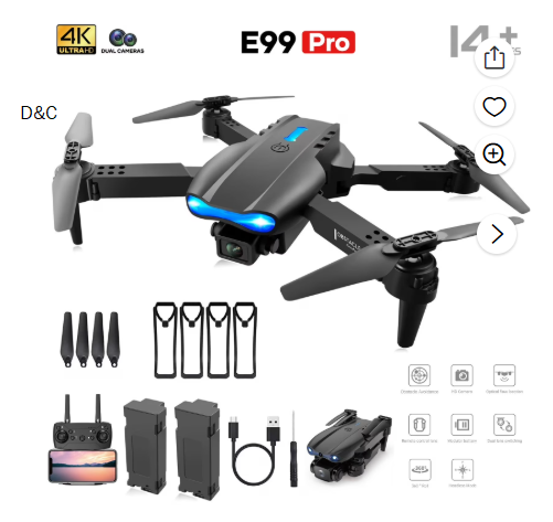BEEPRINCESS Drone with 4K HD Dual Camera for Adults Kids, RC Quadcopter with 2 Modular 1800mAh Batteries for 30 Mins Long Flight