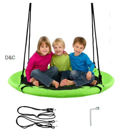 Goplus 40” Flying Saucer Tree Swing Indoor Outdoor Play Set Swing for Kids Green