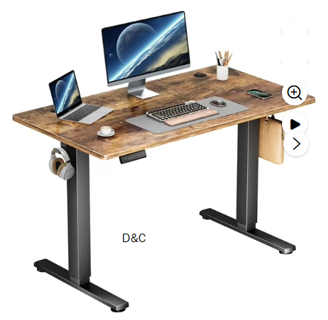 edx Electric Standing Desk, Height Adjustable Desk, 40 x 24 Inches Ergonomic Stand up Desk with Memory Preset and T-Shaped Metal Bracket for Home Office