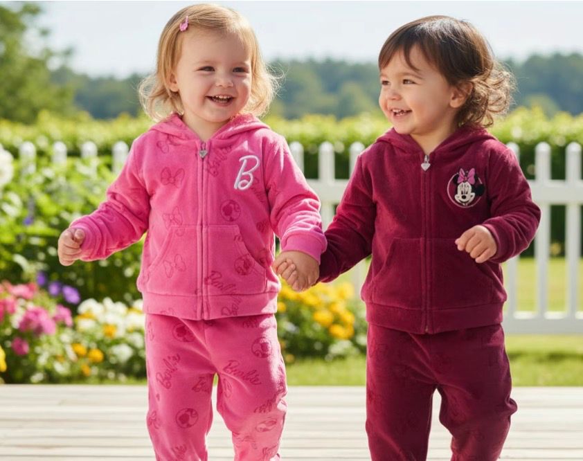 Minnie Mouse Toddler Girls Velour Hoodie and Pants Set, Sizes 2T-5T