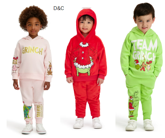 Dr. Seuss Toddler “TEAM GRINCH” Sweatshirt and Jogger Set, Sizes 2T-5T