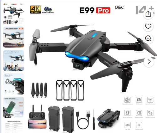 BEEPRINCESS Drone with 4K HD Dual Camera for Adults Kids, RC Quadcopter with 2 Modular 1800mAh Batteries for 30 Mins Long Flight