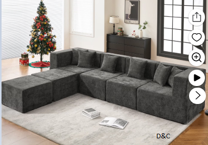 BEHOST 130″ Oversized Modular Sectional Sofa for Living Room