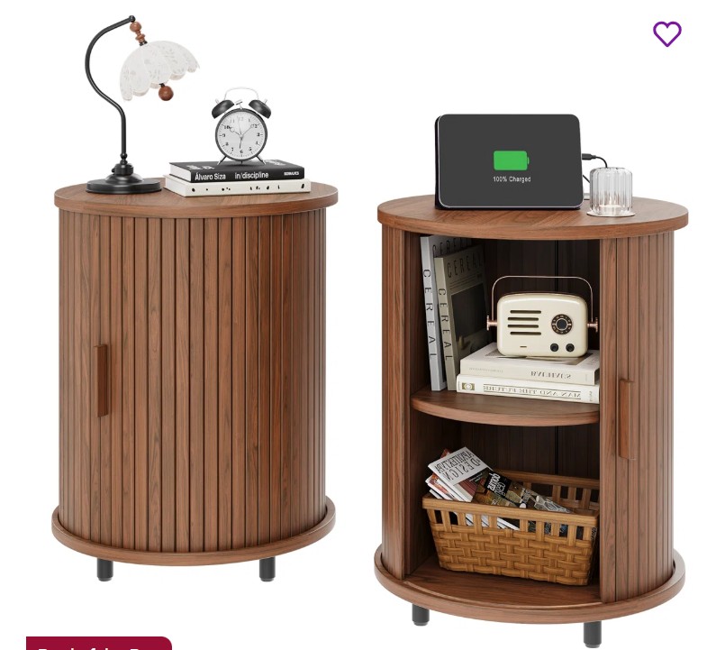 LunaSide 2-Pack Round End Table (Set of 2)