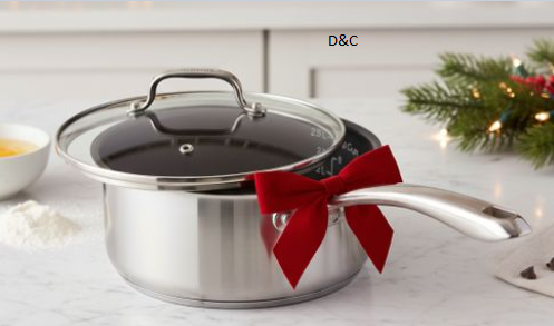 Cuisinart 2PC Ceramic Stainless Steel Sauce Pan Set 500F 3QT Silver Cover