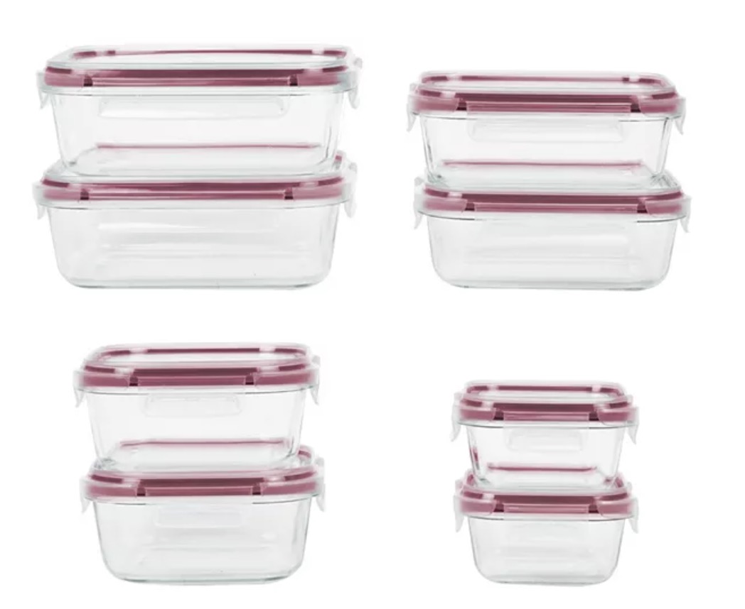 Sedona Kitchen16-Pc. Fluted Glass Storage Set