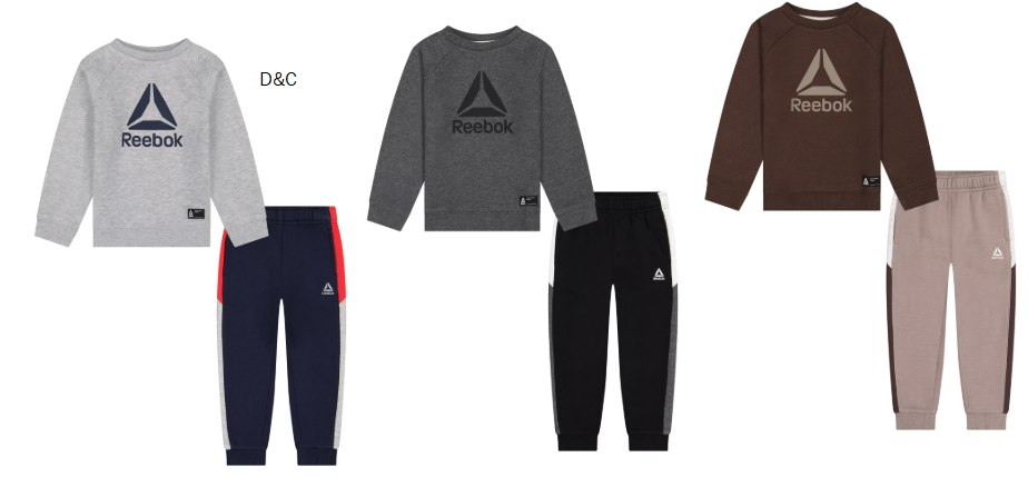 Reebok Toddler Play Hard Crew and Jogger Colorblock Set, 2-Piece, Sizes 12M-5T