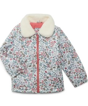 Carter’s Child of Mine Toddler Girl Quilted Jacket with Fleece Collar, Sizes 2T-5T