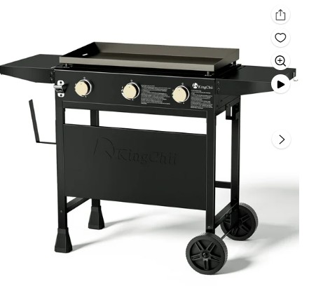 KingChii 3-Burner 28″ Propane Griddles Outdoor Flat Top Gas Grill Griddle for Camping, Tailgating, BBQ, Parties, Backyard & Patio