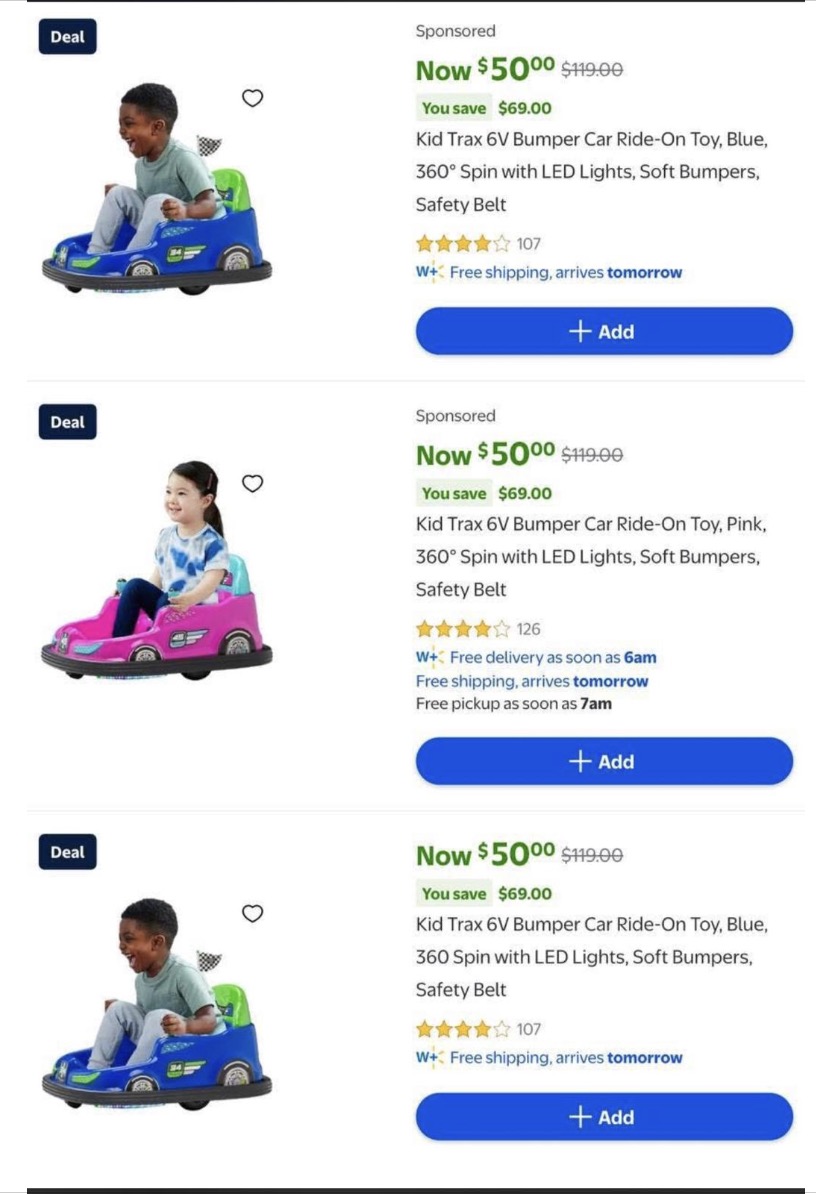 kid trax 6v bumper car ride-on