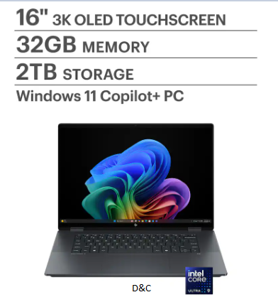 HP – OmniBook X Flip – Copilot+ PC – 16″ 3K OLED Touch-Screen Laptop