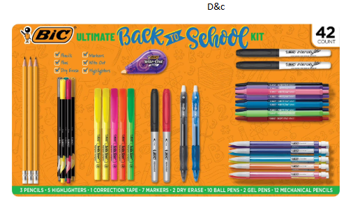 BIC Ultimate Back-to-School Assorted Essentials Kit, 42-Count