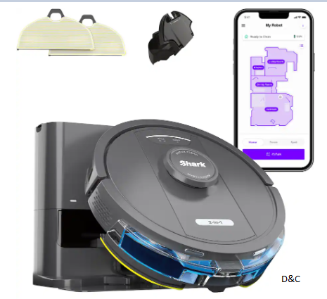 Shark – Matrix 2-in-1 Robot Vacuum & Mop with Self-Emptying Bagless 30 Day Capacity Base – Black