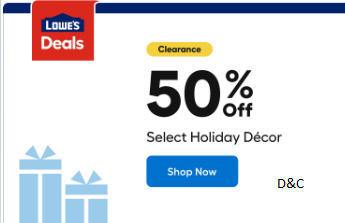ALL LOWES CHRISTMAS IS NOW 50% OFF ONLINE! The popular Things will sell out!