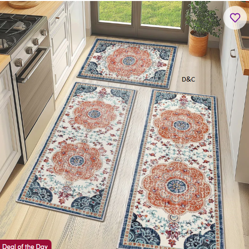 Machine Washable Non-Slip Kitchen Mat (Set of 3)