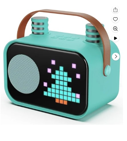 JYX Karaoke Machine for Kids, Portable Bluetooth Speaker with 2 Mic, 15+ Animation Modes, Best Christmas Toy Gift