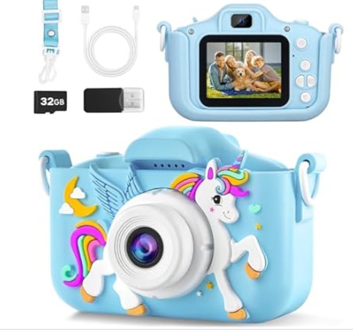 KANAD Kids Camera for 3-12 Year Olds, 1080P HD Digital Camera with 32GB SD Card, Shockproof