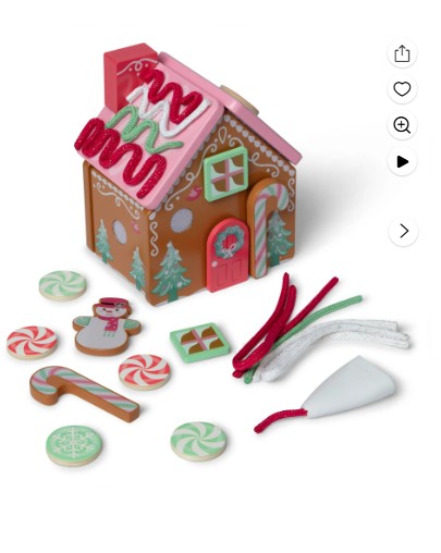 Melissa & Doug Pink Wooden Gingerbread House Reusable, Mess-Free Play Set Activity for Boys and Girls