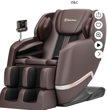 Real Relax Full Body Zero Gravity Shiatsu Recliner Electric Massage Chair, Brown