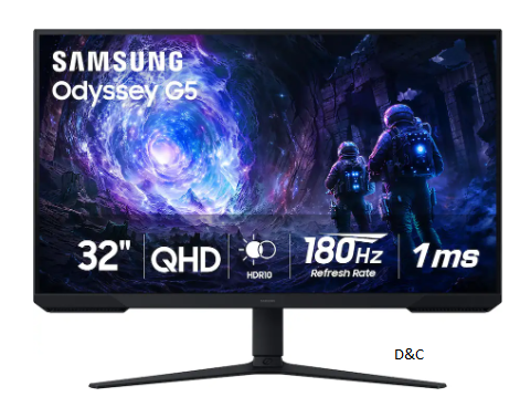 Samsung – 32″ Odyssey G51F QHD 180Hz 1ms AMD FreeSync Gaming Monitor with HDR10 (DisplayPort, HDMI) – Black