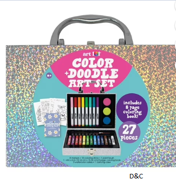 Art 101 Color and Doodle Art Coloring Set with 27 Pieces, for Child Ages 8+
