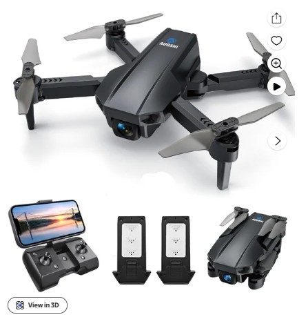 AUOSHI V1 Mini FPV Drone with 1080P HD Camera, Dual Lens & VR Mode, Optical Flow, 2 Batteries, Gesture/Voice/Gravity Control, 360°Flip, Orbit & Follow – Fun Gift for Kids, Teens,Adults & Beginners