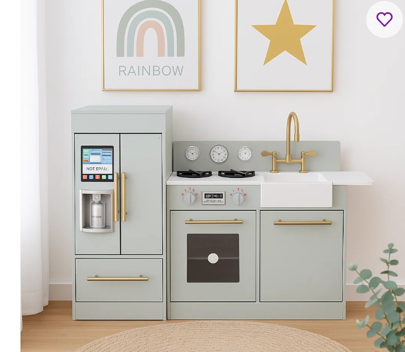 Teamson Kids Little Chef Charlotte Wooden Modular Play Kitchen with Refrigerator, Stove & Sink