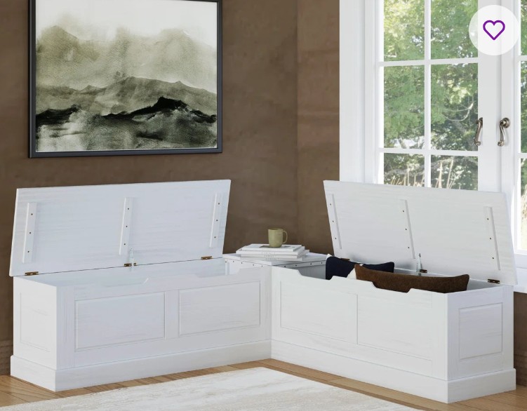 Aristides Upholstered Flip Top Storage Bench with Two Pillows