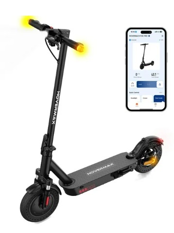 HOVERMAX H10K Pro Electric Scooter, 500W Motor 19MPH Top Speed 22 Miles Long Range, 10” Solid Tires Folding Electric Scooter for Adult Commute