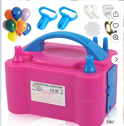 Electric Balloon Pump, Portable Dual Nozzle Blower Air Balloon Pump & Inflator for All Balloons Party Wedding Decoration