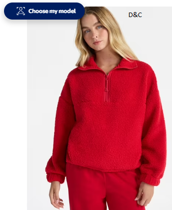 No Boundaries Plush Half-Zip Pullover, Women’s and Plus