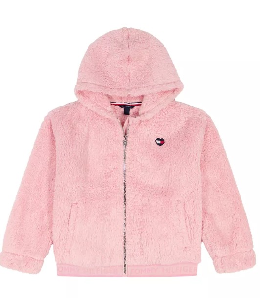 Girls’ 7-16 Minky Loose-Fit Zip-Up Hoodie