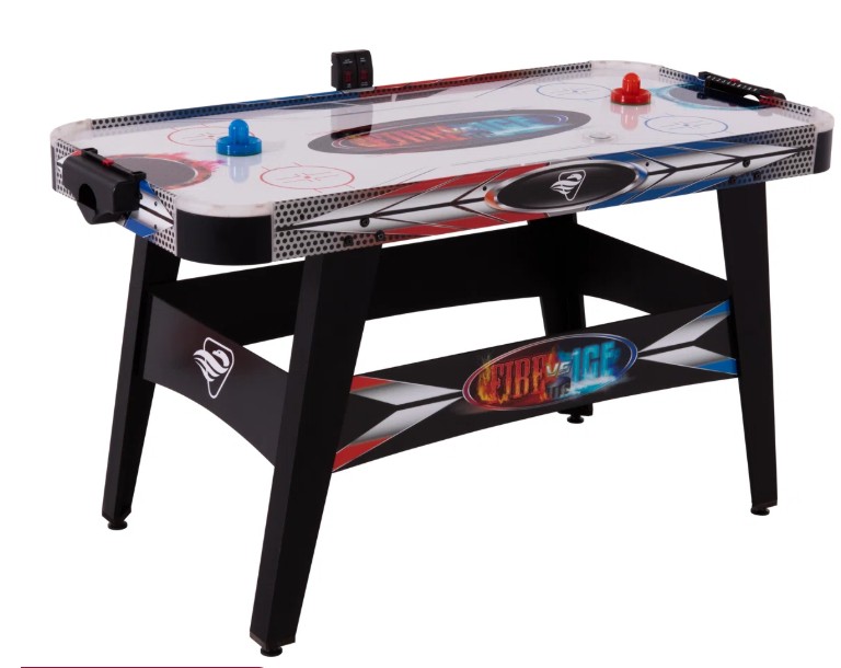 Triumph Fire ‘n Ice 54″ LED Light-Up Air Hockey Table – Arcade-Style Game with Glowing Puck, Illuminated Pushers, Flashing Goal Corners & Electronic Scoring – Fun for Kids, Teens & Family Nights