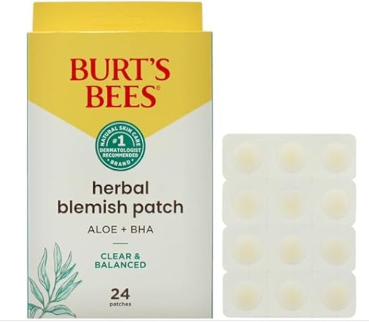 Burts Bees Clear and Balanced Herbal Blemish Patch for Women – 24 Count Patches
