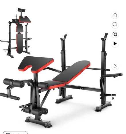 VIBESPARK 6-in-1 Adjustable Weight Bench, 660lbs Foldable Workout Bench Set with Barbell Rack & Leg Developer & Preacher Curl Rack, Multi-Function Strength Training Bench Press Exercise Equipment